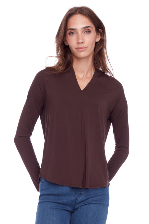 Women's Jersey Knit V-Neck Top front view