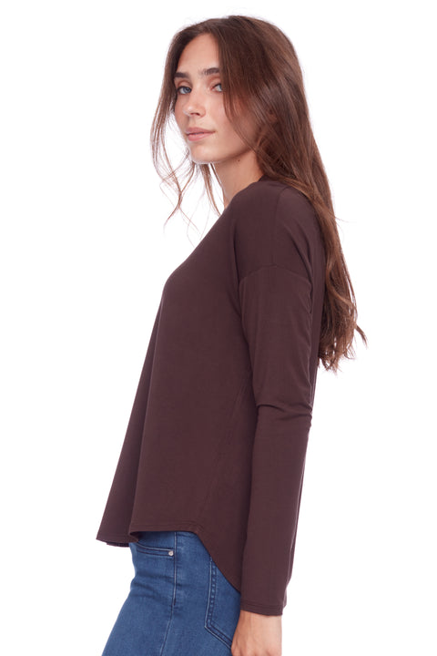 Women's Jersey Knit V-Neck Top side view