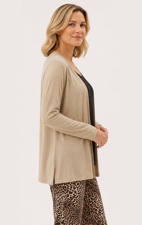 Women's Bamboo Open Cardigan side view
