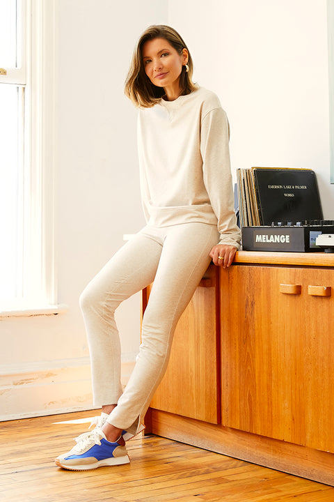 Women's French Twill Long-Sleeve Top front view