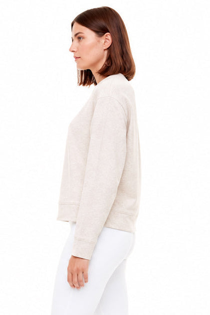 Women's French Twill Long-Sleeve Top side view