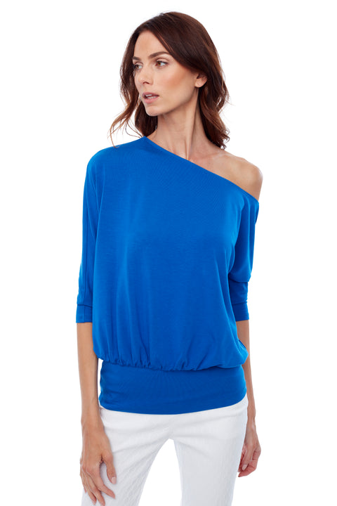 Women's Asymmetrical Off-the-Shoulder Jersey Top front view