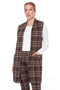 Women's Mayfair Plaid Jacquard Duster Vest front view