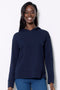Women's Solid Light Ponte Hoodie front view