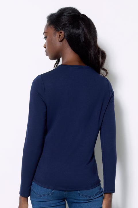 Women's Solid Provence Long-Sleeve Top back view