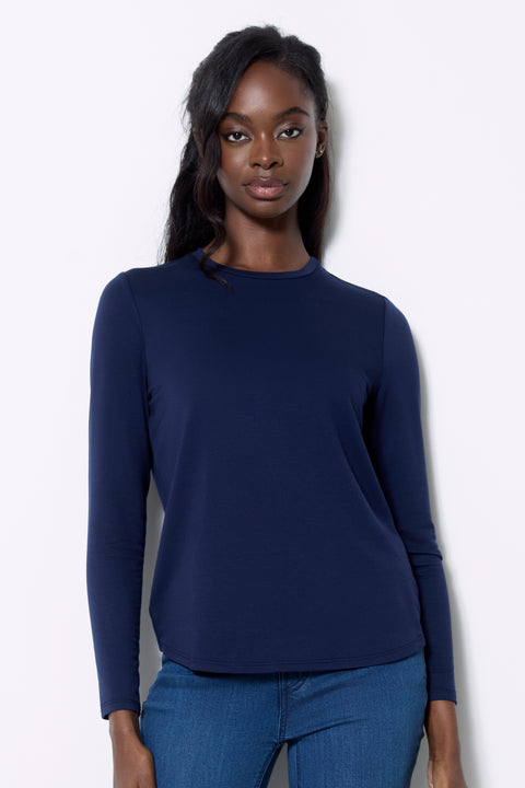 Women's Solid Provence Long-Sleeve Top front view