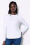 Women's Solid Provence Long-Sleeve Top front view