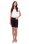 Model wearing UP! Classic Short in Black, front view.