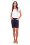 Model wearing UP! Classic Short in Navy, front view.