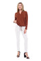 Women's Ponte Slim Cross-Stitch Pintuck Ankle Pant front view