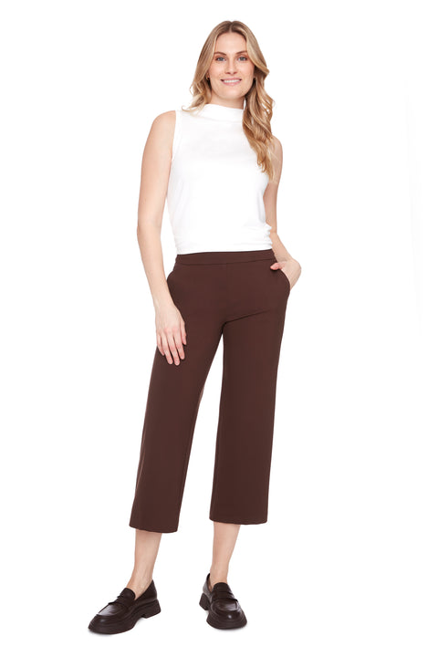 Women's Heavy Ponte Cropped Gaucho Pant front view