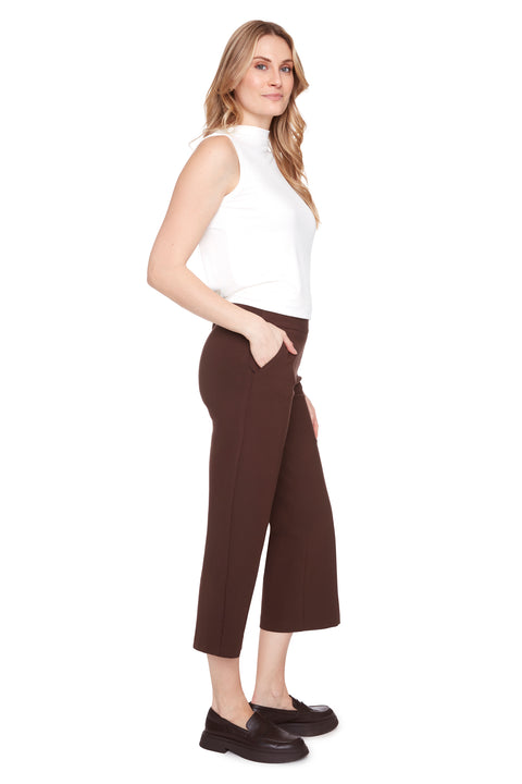 Women's Heavy Ponte Cropped Gaucho Pant side view