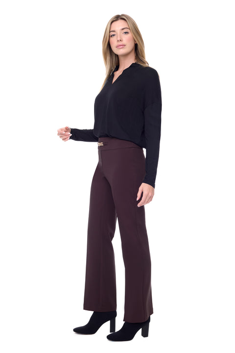 Women's Solid Palermo Chain Belt Pant side view