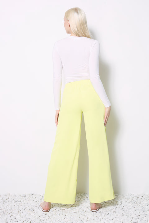 Women's Vegan Silk Wide Leg Pant back view