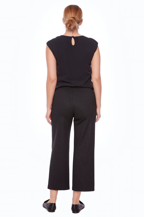Women's Hove Black Ponte Gaucho Pant back view