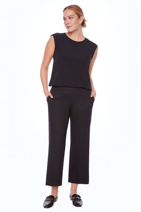 Women's Hove Black Ponte Gaucho Pant front view
