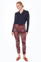 Women's Cranberry Petal-Slit Techno Ankle Pant front view