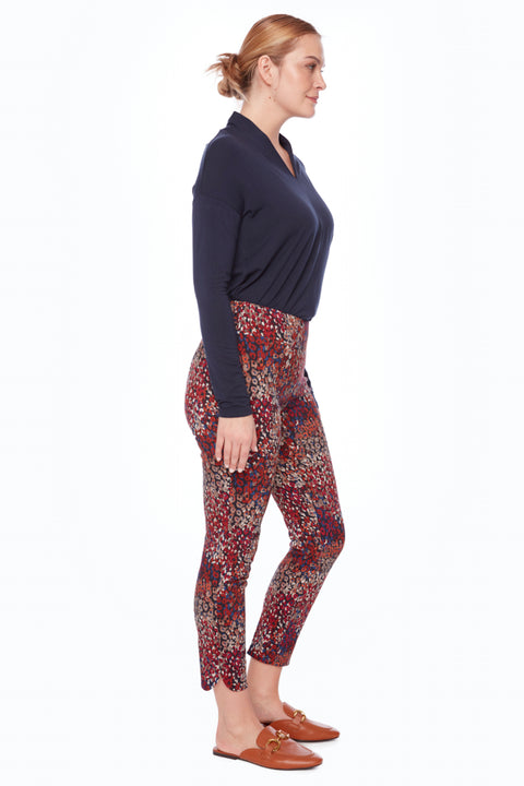 Women's Cranberry Petal-Slit Techno Ankle Pant side view