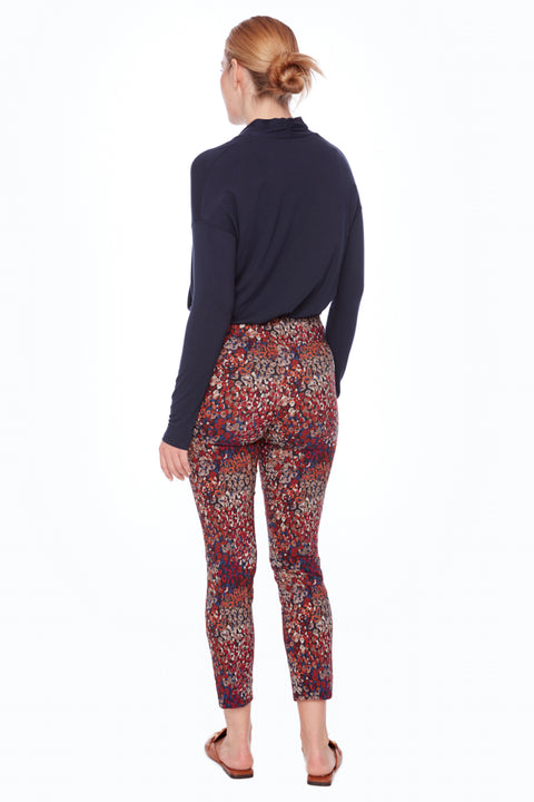 Women's Cranberry Petal-Slit Techno Ankle Pant back view