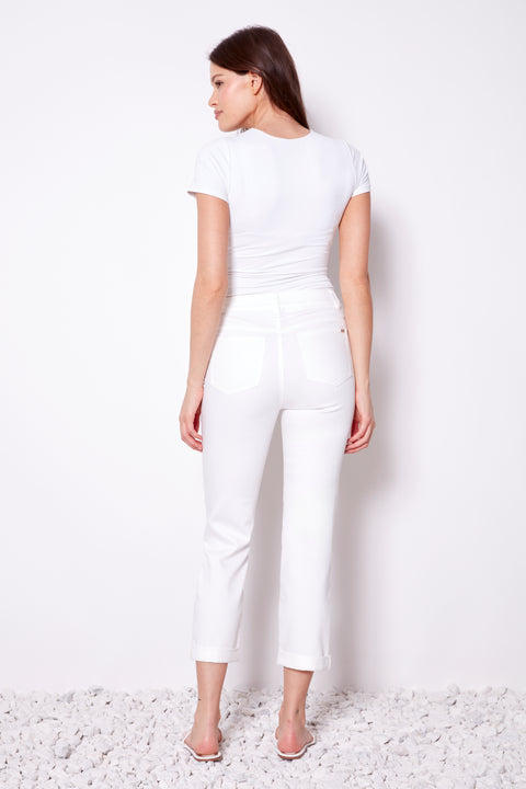 Women's UP!DATED Cuffed Crop Jean back view with five-pocket styling
