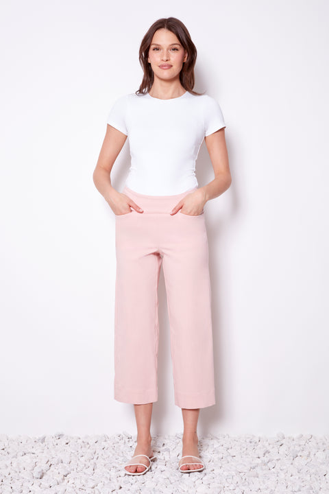 Women's Linen Effect Techno Cropped Pant front view