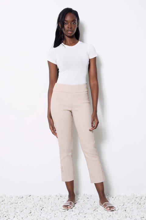 Women's Panama Textured Techno Cropped Pant front view