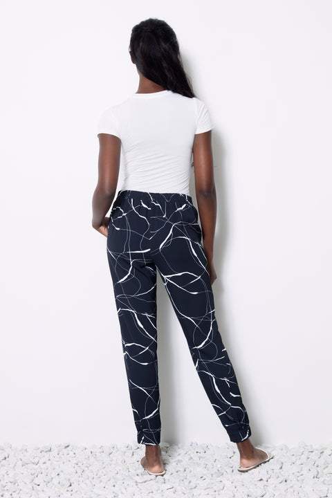 Women's Marble Vegan Silk Jogger back view