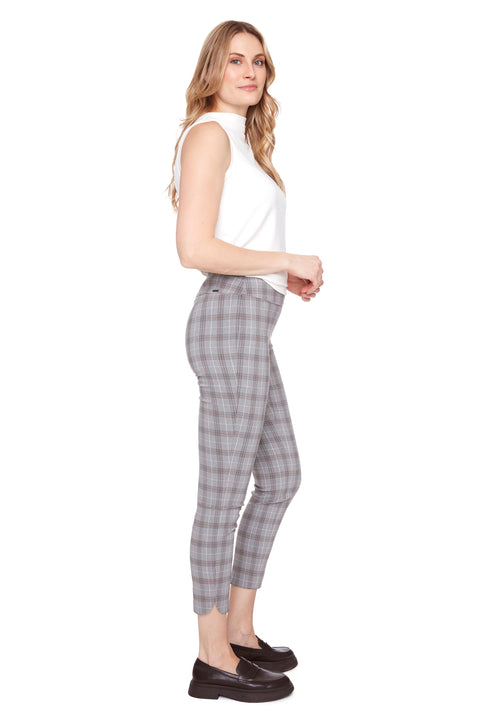 Women's Ashville Plaid Techno Petal-Slit Ankle Pant side view