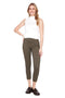 Women's Moss Textured Techno Petal-Slit Ankle Pant front view