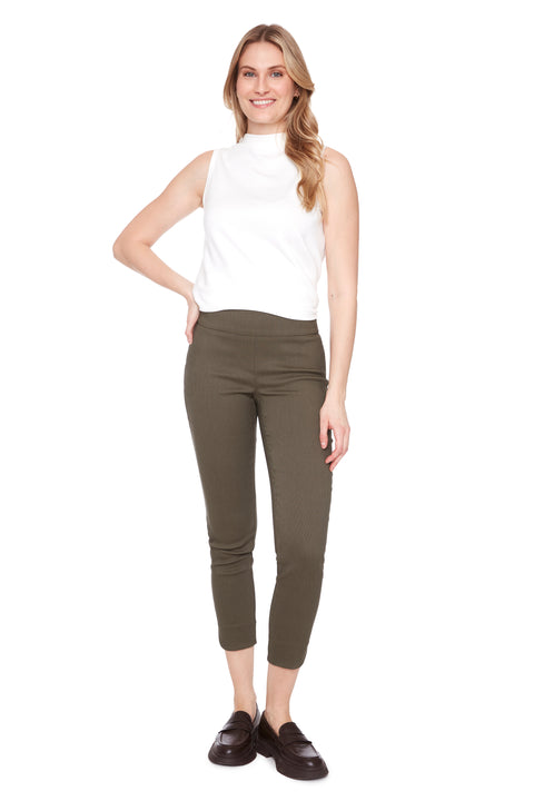 Women's Moss Textured Techno Petal-Slit Ankle Pant front view