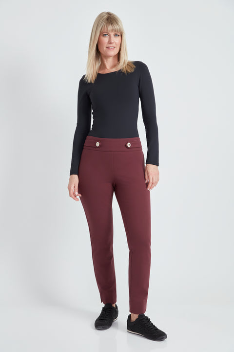 Pantalon cigarette ajusté Ponte Petal Vent Button