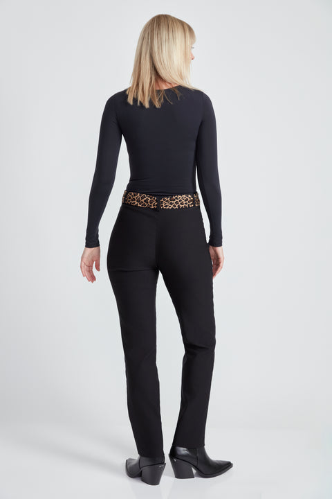 Armani Tie Sash Straight-Leg Pant
