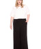 Model wearing vegan silk 261101_WideLeg_Black_Front, sizes 1X–3X.