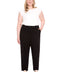 Model wearing 261127_Lantern_Black_Front, sizes 1X–3X.