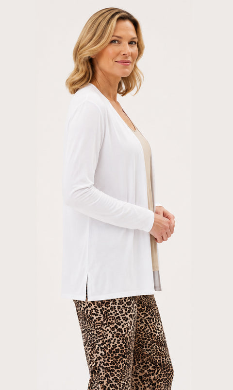 Women's Bamboo Open Cardigan side view