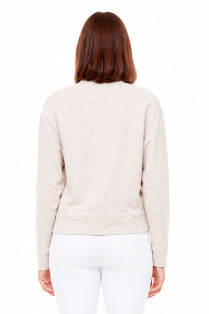Women's French Twill Long-Sleeve Top back view