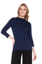 UP! PANTS 30470 Harbot Provence Midi Sleeve Top – slim fit, high neckline, and mid-length sleeves.