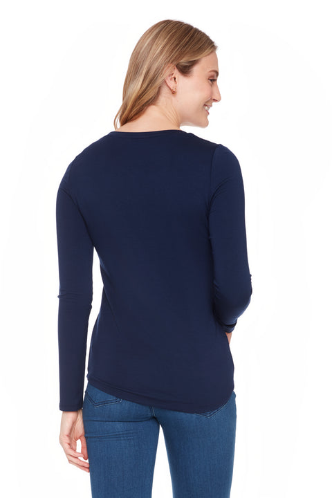 Women's Provence Long-Sleeve V-Neck Top back view
