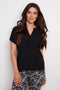 Model wearing UP! Air Flow Short Sleeve Top in Black, front view.