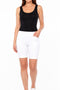 Front view of model wearing UP! Classic Short in White.