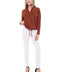 Women's Ponte Slim Cross-Stitch Pintuck Ankle Pant front view