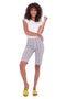 Women's Iceland Plaid Techno Bermuda Short in Iceland Plaid Print front view