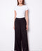 Women's Linen Wide Leg Pant front view in Black