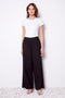 Women's Linen Wide Leg Pant front view in Black