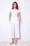 Women's Linen Wide Leg Crop Pant front view in Black
