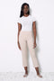 Women's Panama Textured Techno Cropped Pant front view