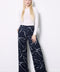 Women's Marble Vegan Silk Wide-Leg Pant front view