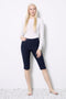 Model wearing UP! Techno Vented Bermuda Short in Navy, front view.