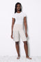 Model wearing UP! Linen Effect Techno Short in Linen, front view.