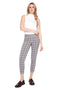 Women's Ashville Plaid Techno Petal-Slit Ankle Pant front view